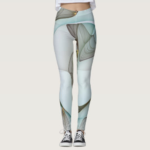 Legging Abstrato Modern Turquoise Brown Dourada Elegância