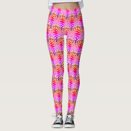 Legging Abstrato Moderno Feminino Gradiente Rosa Raios Fog