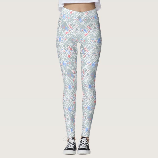 Legging Abstrato moderno geométrico. (Frente)