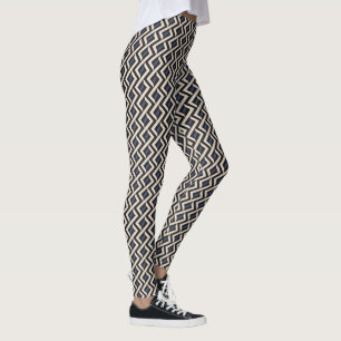 Legging Abstrato moderno geométrico 2 - Blue Ridge, Panna 
