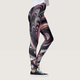 Legging Abstrato moderno girando rosa, preto e branco