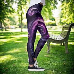 Legging Abstrato moderno girando roxo escuro