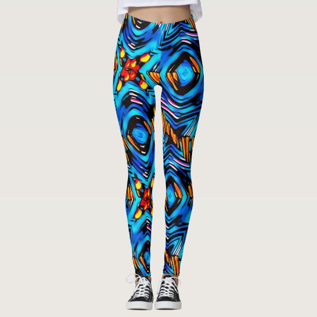 Legging Abstrato moderno líquido liquefação moderna ondas  (Frente)