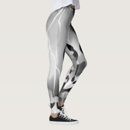 Legging Abstrato Moderno Preto e Branco