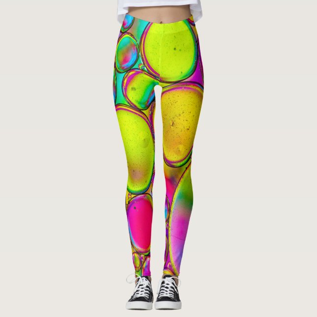 Legging Abstrato Multi Color Splash Design (Frente)