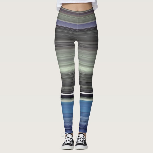 Legging Abstrato nº 1: Azul e cinza (Frente)