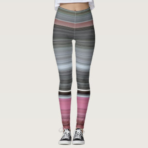 Legging Abstrato nº 1: Rosa e cinzas