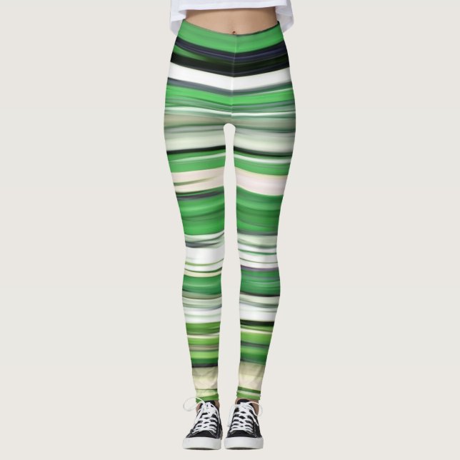Legging Abstrato nº 2: borrão verde (Frente)
