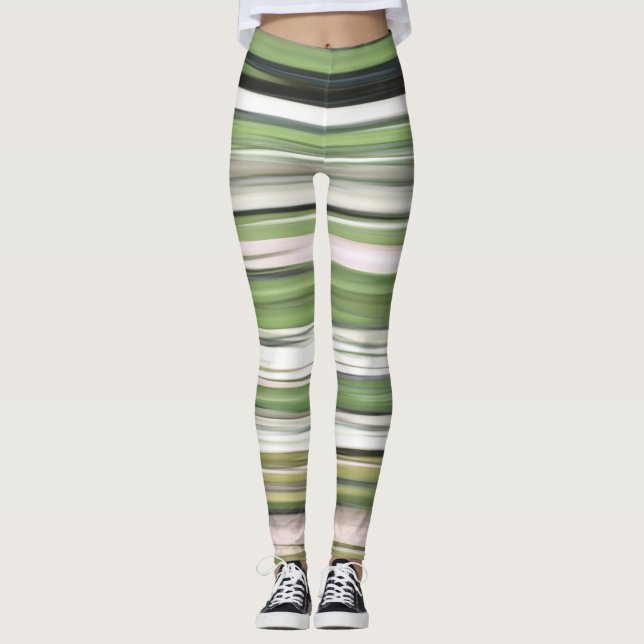 Legging Abstrato nº 2: borrão verde-oliva (Frente)