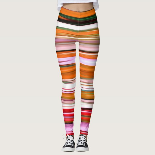 Legging Abstrato nº 2: Desfoque laranja (Frente)