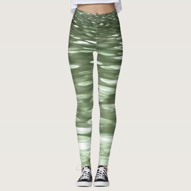Legging Abstrato nº 3: borrão verde-oliva (Frente)