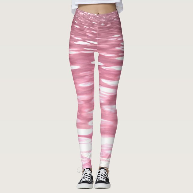 Legging Abstrato nº 3: Grelha rosa (Frente)