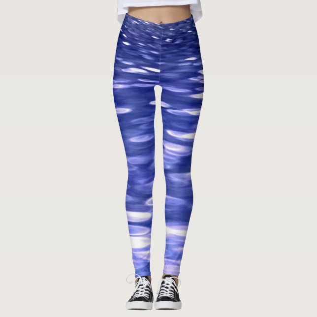 Legging Abstrato nº 3: Shimmer azul (Frente)
