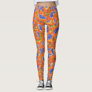 Legging Abstrato Orange Paisley Pattern