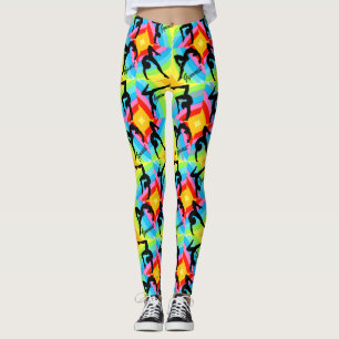 LEGGING ABSTRATO PADRÃO DE PADRÕES DE GINÁSTICOS