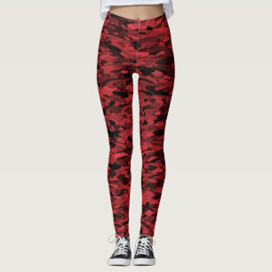 Legging Abstrato - Padrão Vermelho Preto