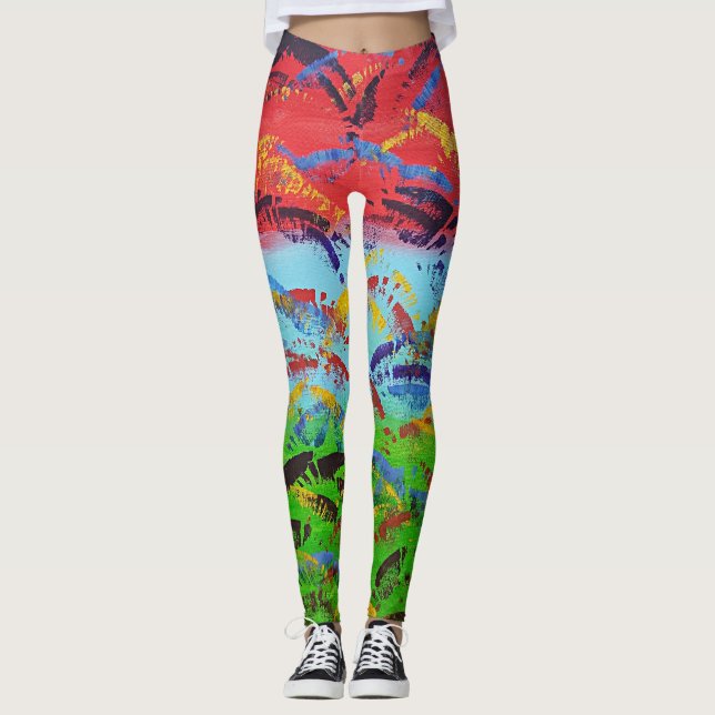 Legging Abstrato Paint Spatter Original Colorida Moderna (Frente)