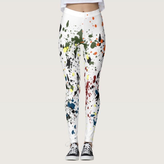 Legging Abstrato para Artistas Splatters Modernos de Pintu (Frente)