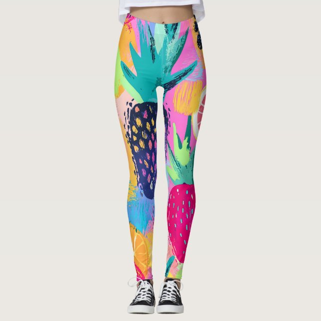 Legging Abstrato Paradise Tropical Fruta Fiesta (Frente)