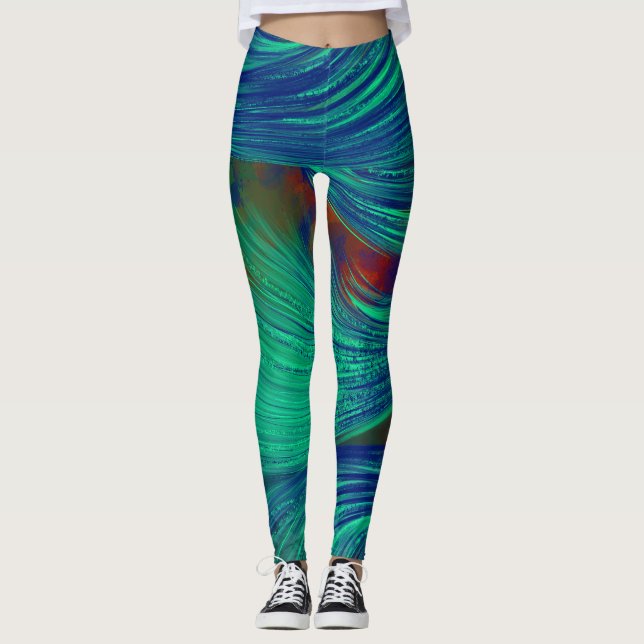 Legging abstrato Phoenix Feather (Frente)