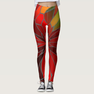 Legging Abstrato Poinsettia