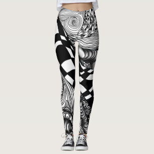 Legging Abstrato preto e branco