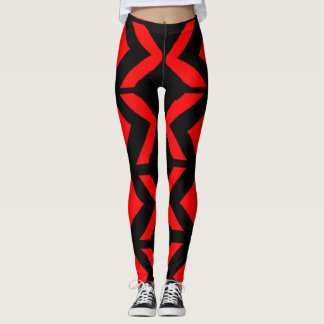 Legging abstrato preto e vermelho