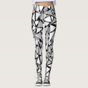 Legging Abstrato, Preto Geométrico e cinzas