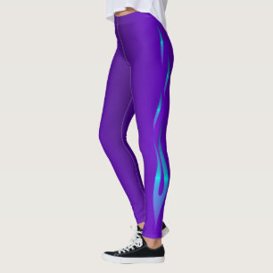 Legging Abstrato púrpura e Design azul