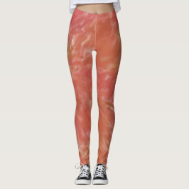 Legging Abstrato Quente de Arte Laranja Vermelha Impressão