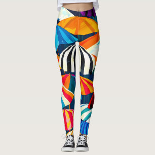 Legging Abstrato Rainbow Beach Umbrella