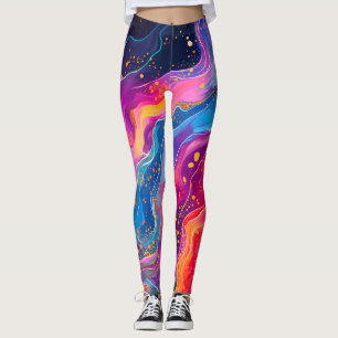 Legging Abstrato Rainbow Design Cosmic Splash