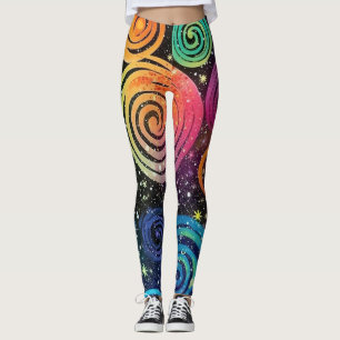 Legging Abstrato Rainbow Design Cosmic Splash