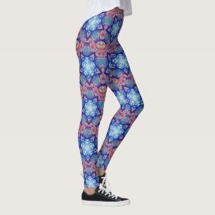 LEGGING ABSTRATO RED PINK BLUE STARS FRAGMENTAIS