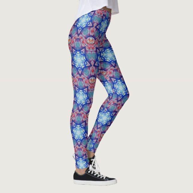 LEGGING ABSTRATO RED PINK BLUE STARS FRAGMENTAIS (Direita)