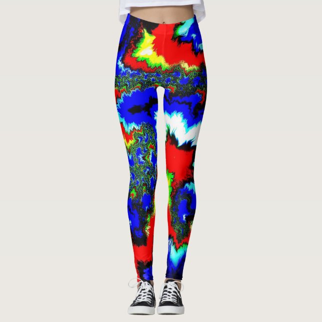 Legging Abstrato selvagem louco Mandlebrot (Frente)