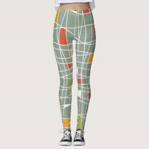 Legging Abstrato sem costura: Design de padrão moderno.