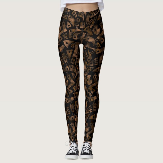 Legging Abstrato Shapes 180318 - Rust (Frente)