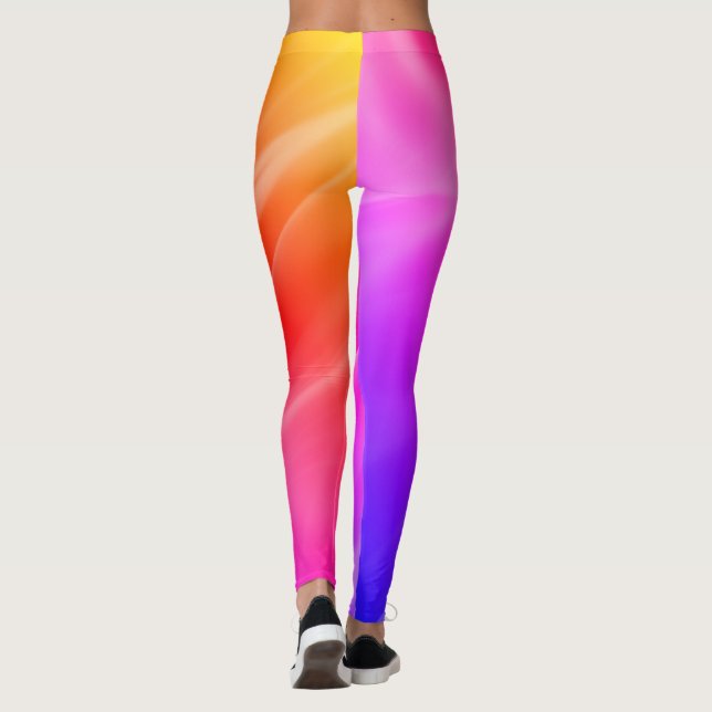 Legging Abstrato Simples Feminino Ombre Rosa Gradiente Aur (Verso)