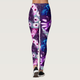 Legging Abstrato - Sinal de Paz Hippie Art Purple Azul