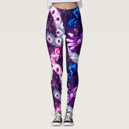 Legging Abstrato - Sinal de Paz Hippie Art Purple Azul