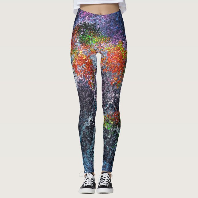 Legging Abstrato Sparkly Trees (Frente)