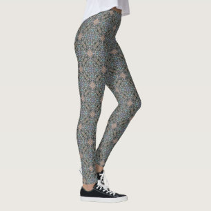 Legging Abstrato Suculent Garden Rosette Trellis Patterno