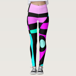 Legging Abstrato Surfing Turquoise Hot Pink Amarelo Amarel