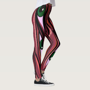 Legging Abstrato Surreal Green Eyes and Hair Art Design