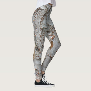 Legging Abstrato Tree Latido Foto White Cinza Natureza