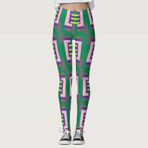 Legging Abstrato Triple Line Framed Padrões com Pontos