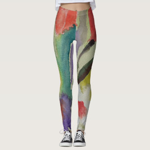 Legging Abstrato Tulipas e Pernas das Flores de primavera