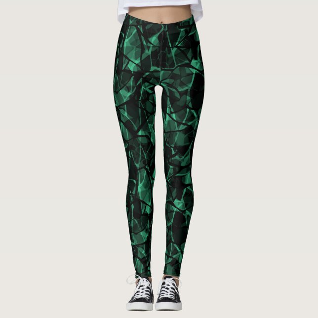 Legging abstrato verde (Frente)