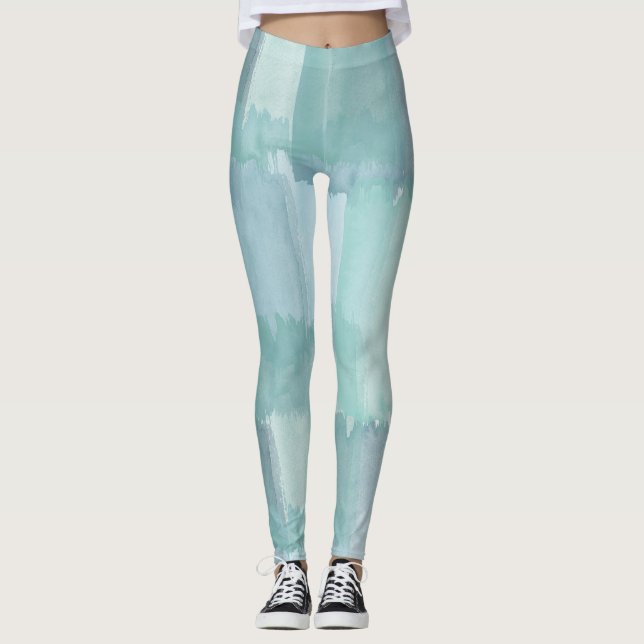 Legging Abstrato Verde Azul (Frente)